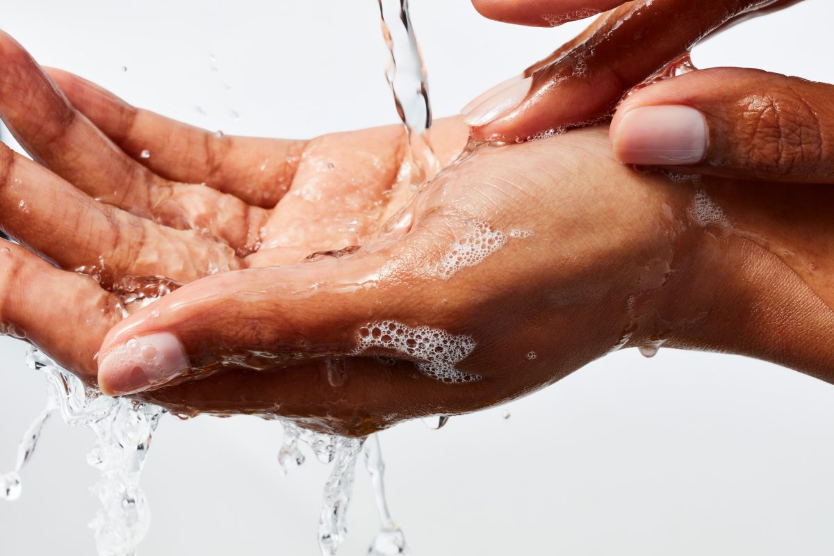 CND Scentsations Application process.
Washing hands is the fourth step