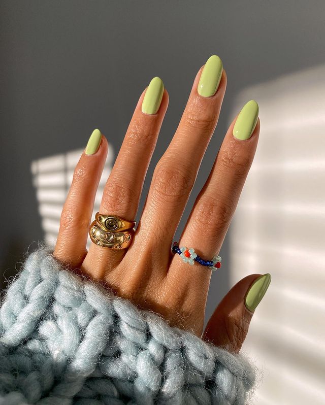Light green nail polish