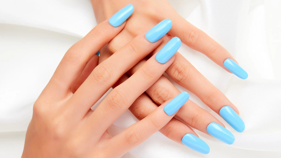 Light blue nail polish