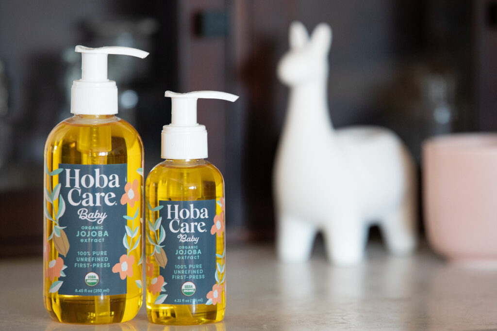 Two bottles from the HobaCare for Babies products