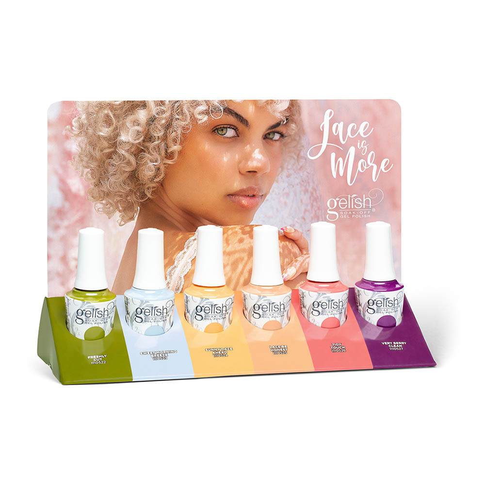 Gelish Spring 2024 ail polish collection display. 