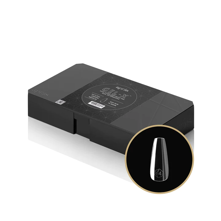 Natural Medium Coffin nail tips shape from Apres