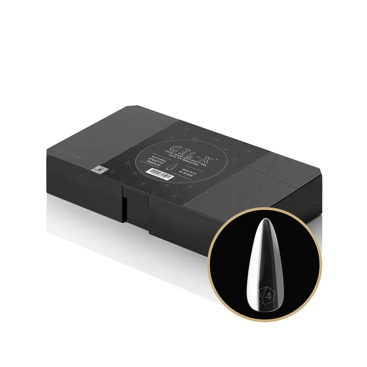 Natural Medium Stiletto nail tips shape from Apres