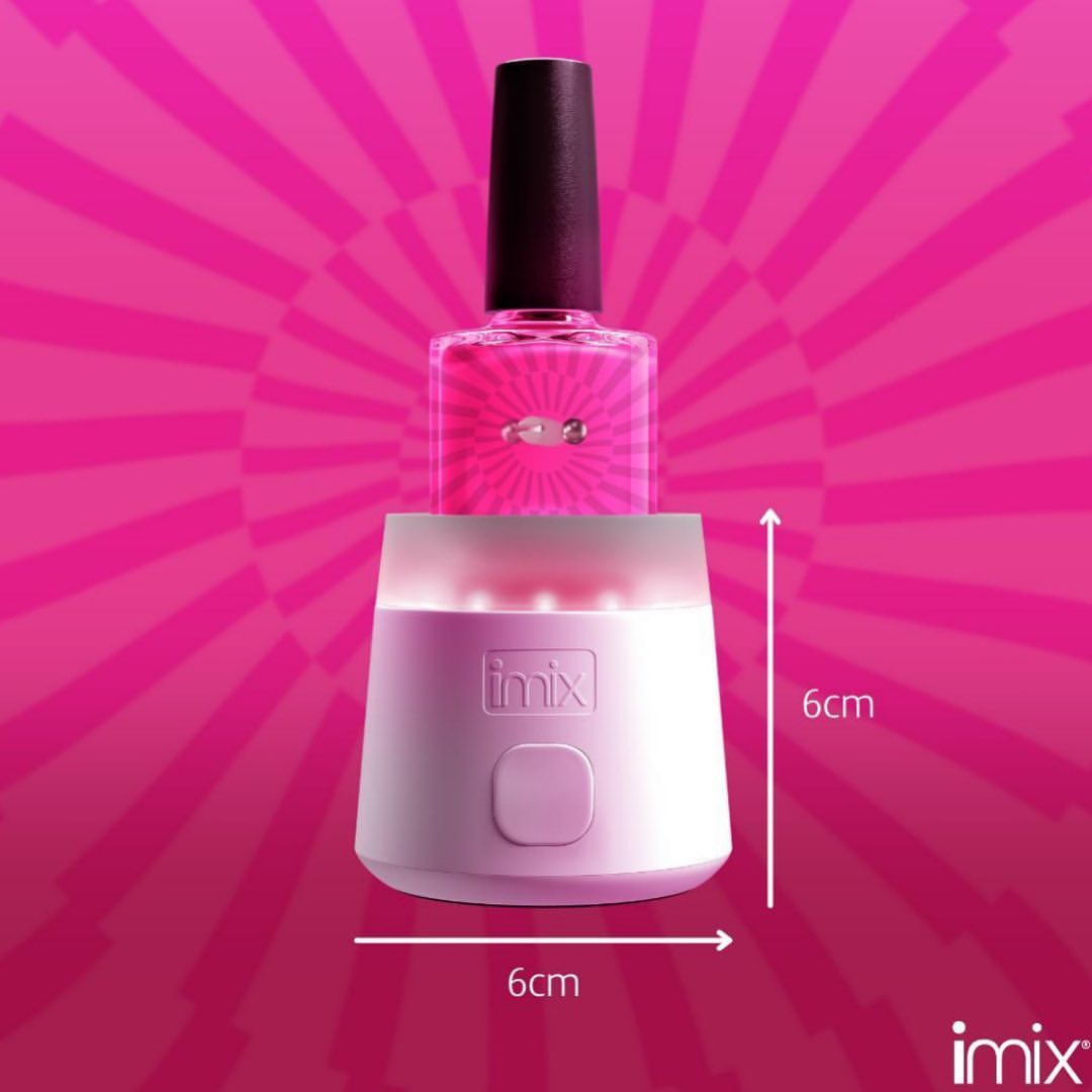 IMIX from Famous Names, Gel polish. user friendly. pink background