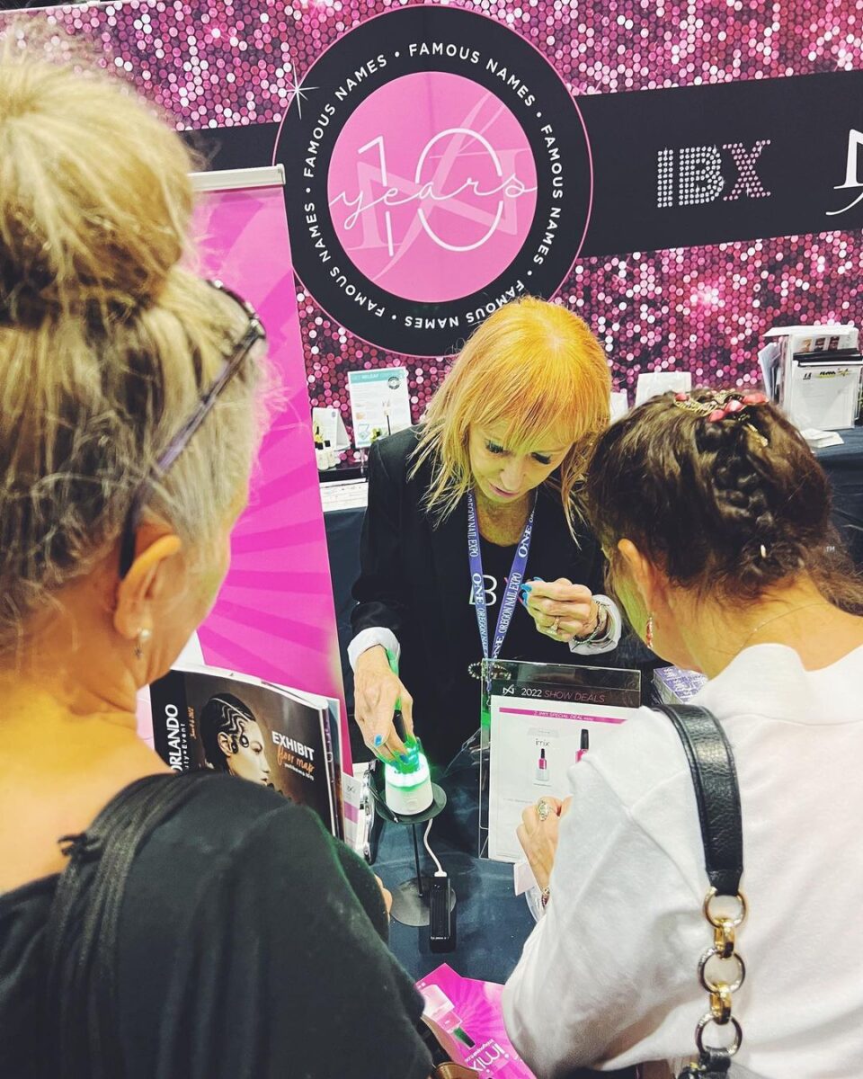 Education and support services are provided to nail professionals by experts from the Famous Names brand