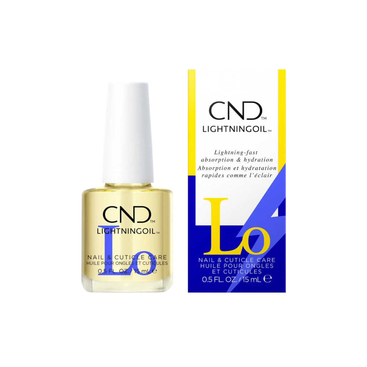 The new CND LIGHTNINGOIL bottle product that will be launched in 2025. fast dry nail cuticle oil.