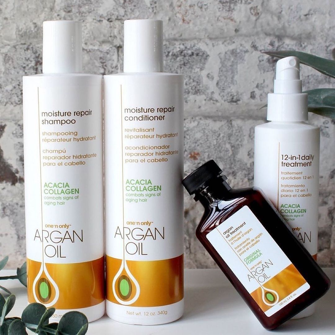 Haircare Products, Argan Oil Collection, nourishing and restorative properties. Infused with argan oil.