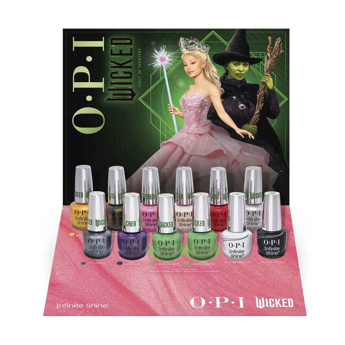 OPI Infinite Shine Winter Holiday 2024 Wicked Collection display