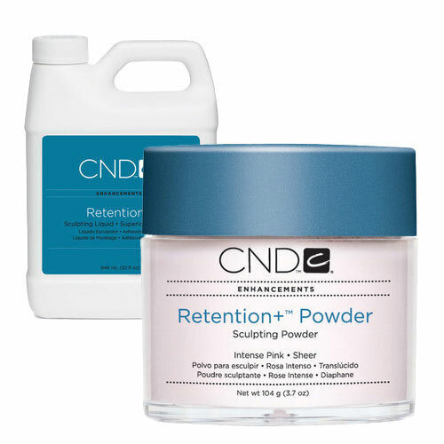 CND Retention + Powder sculpting powder. Retentions sculpting liquid.