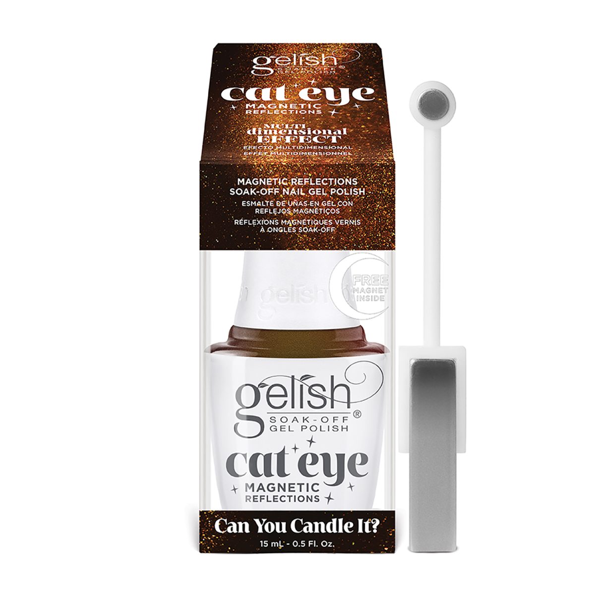 GELISH CAT EYE MAGNETIC REFLECTIONS GEL POLISHES! orange effect shade