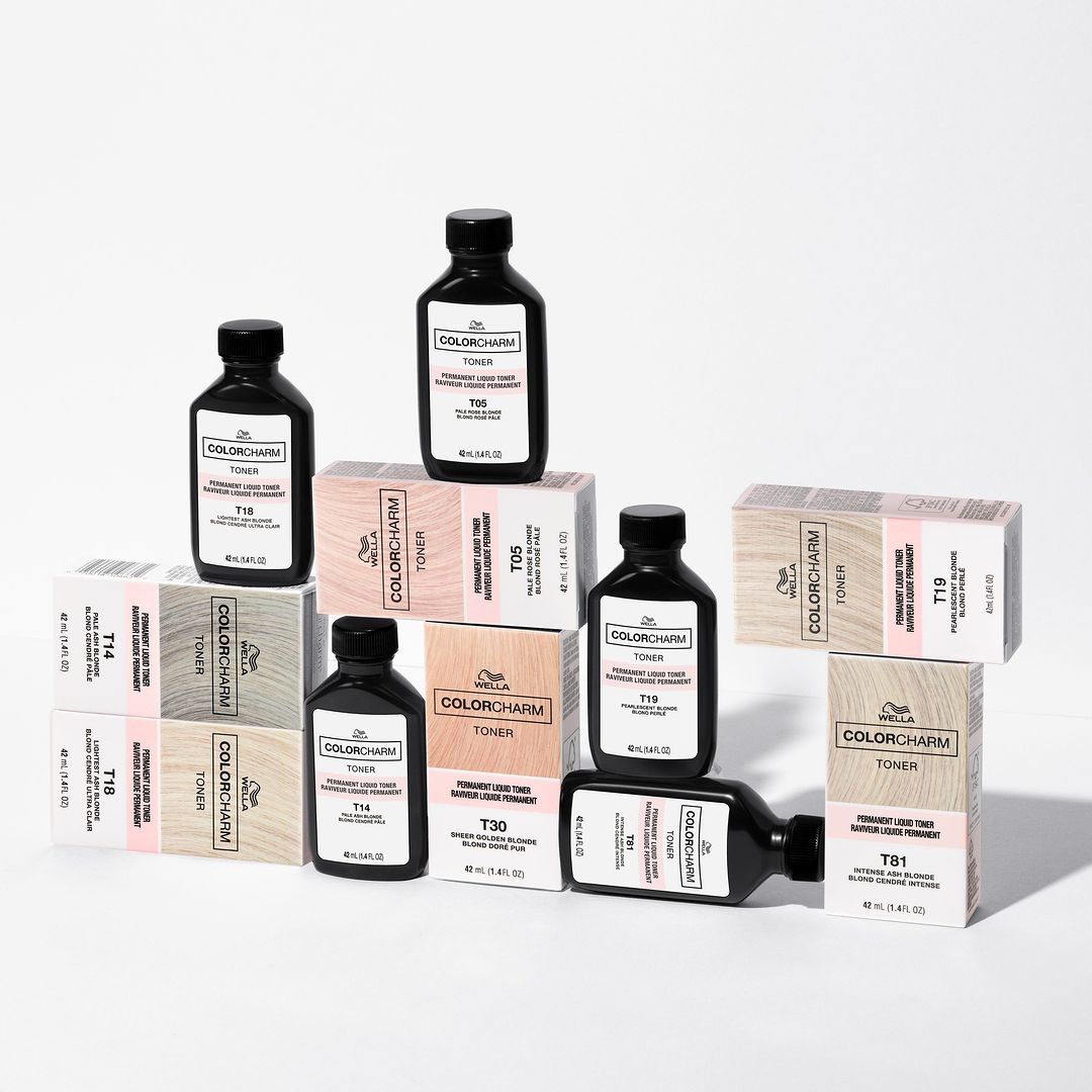 Wella Color Charm Permanent Liquid Toners, designed for up to 90% less breakage, perfect for achieving beautiful, refreshed hair in summer.
