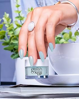 Gelish Xpress Powder Dip Collection (Water Baby) Blue Nail Dip Powder, Blue Nail Powder, Dip Powder Colors.
