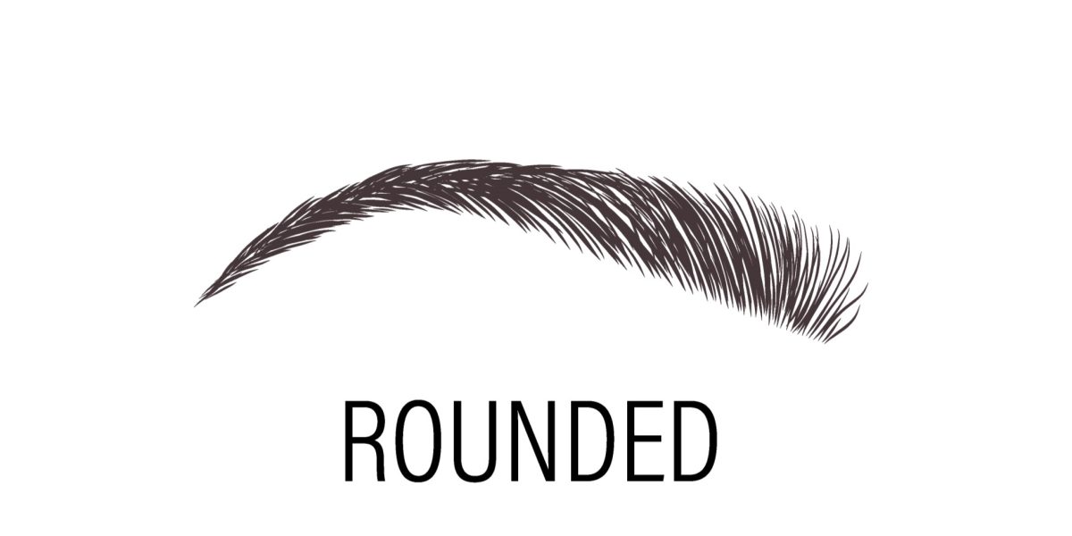Rounded Eyebrow shape. eyebrow shapes. Female eyebrows. Various forms and types. Arch brows shapes. Linear vector Illustration in trendy minimalist style. Brow bar logo.