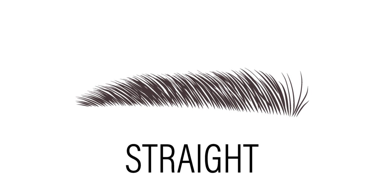 Straight Eyebrow shape. eyebrow shapes. Female eyebrows. Various forms and types. Arch brows shapes. Linear vector Illustration in trendy minimalist style. Brow bar logo.