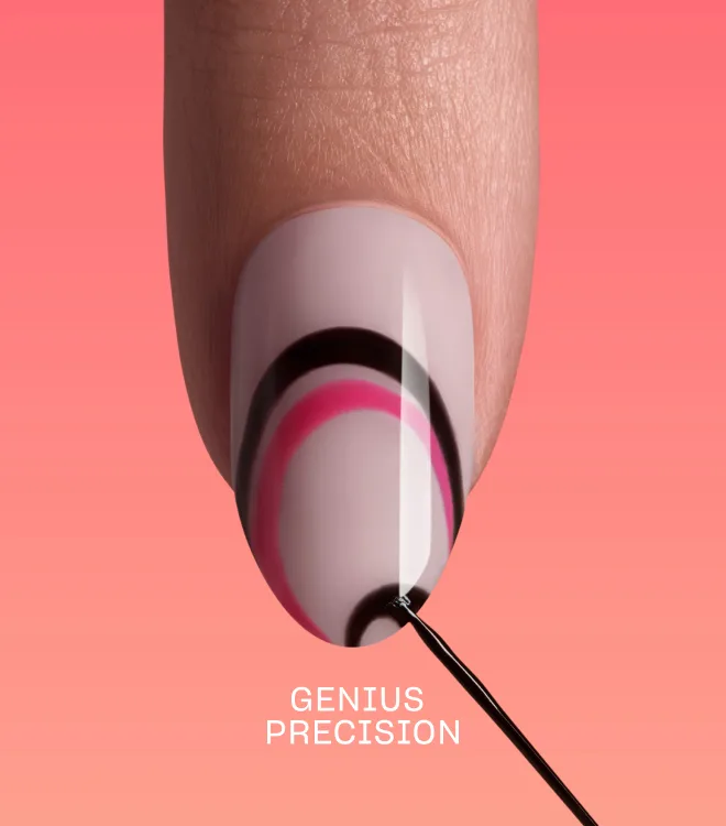 A faceless woman nail doing nail art using the new OPI Gel Polish technology.