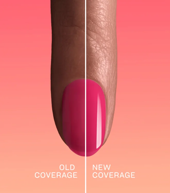 The old vs, the new OPI Gel Polish technology. The old vs the new OPI gel polish coverage.