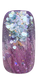 Glitter Accent. A nail with a purple base color adorned with silver glitter.