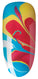 Abstract Color Splash. A nail with a colorful abstract design in blue, yellow, red, and white.