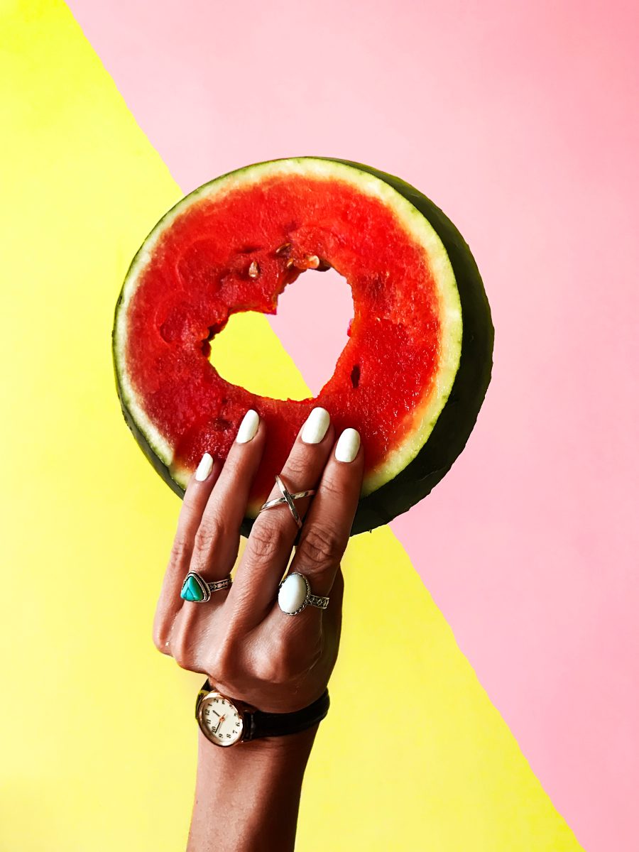 Summer nails. Entity Summer 2025 nail polish collection. painted nails. watermelon.