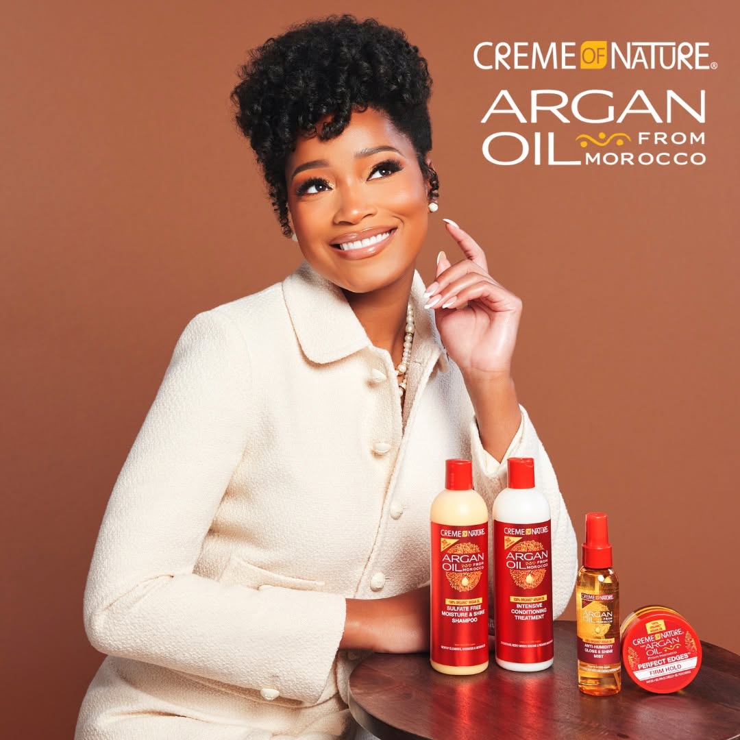 Argan Oil with Creme of Nature's Argan Oil Collection! Nourish, hydrate, and shine all season long. Your hair deserves the best, and this collection delivers just that