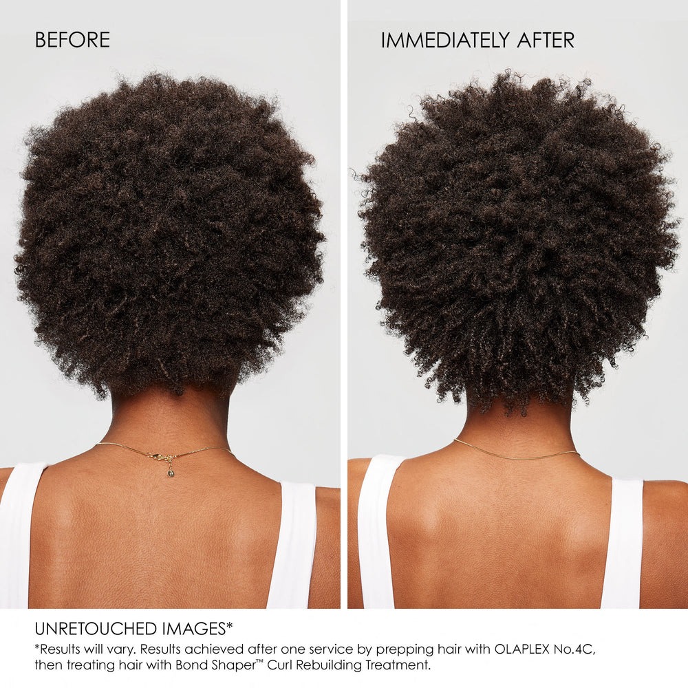 Olaplex Bond Shaper Curl Rebuilding Treatment. Before and after the treatment.