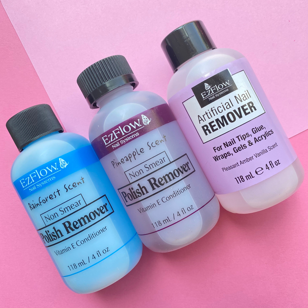Polish Remover and Artificial Nail Remover in 4oz sizes perfect for your mobile kit!