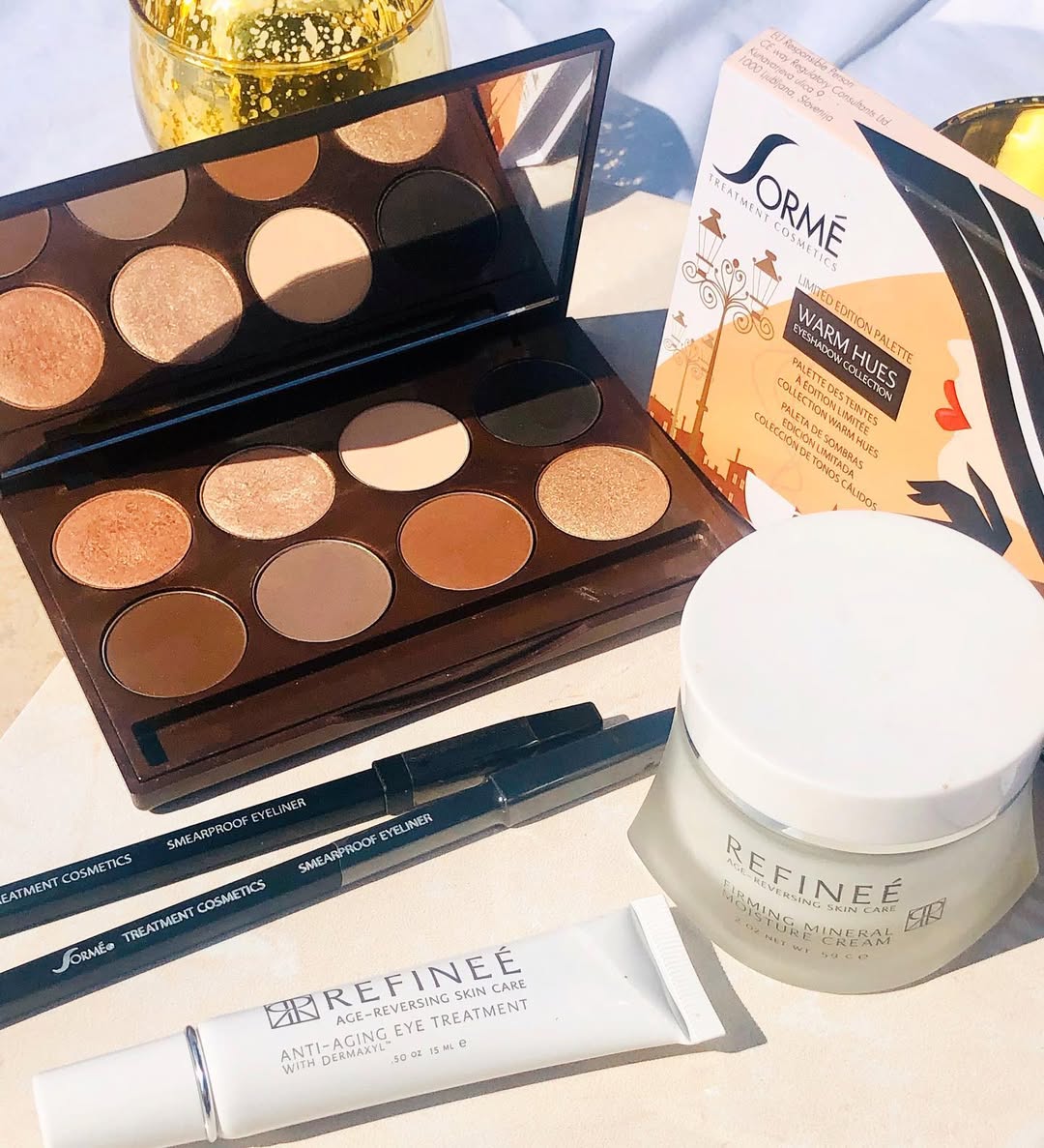 Refinee by Sorme products, makeup, cream, eyeshadow.