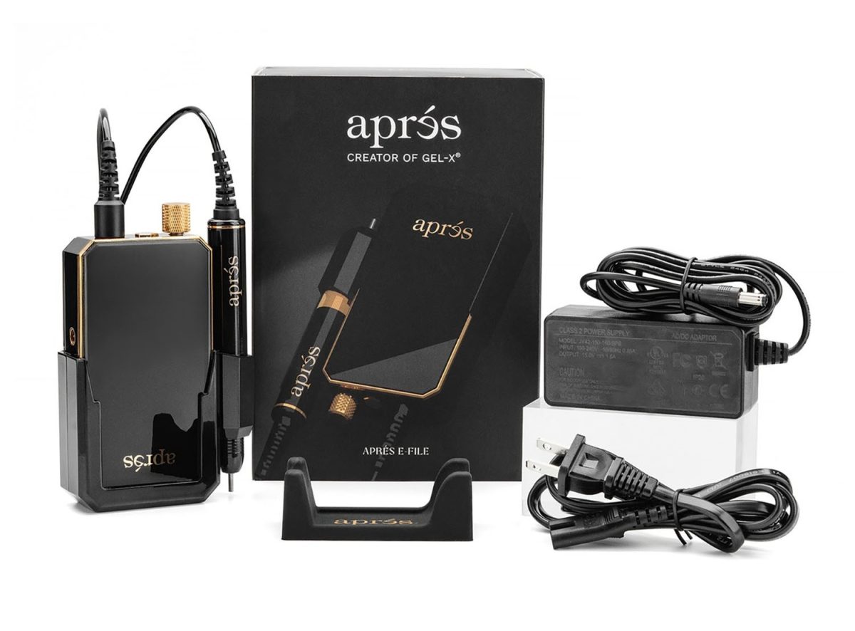 Aprés E-file the black color. Apres new black nail drill. Comprehensive Package.