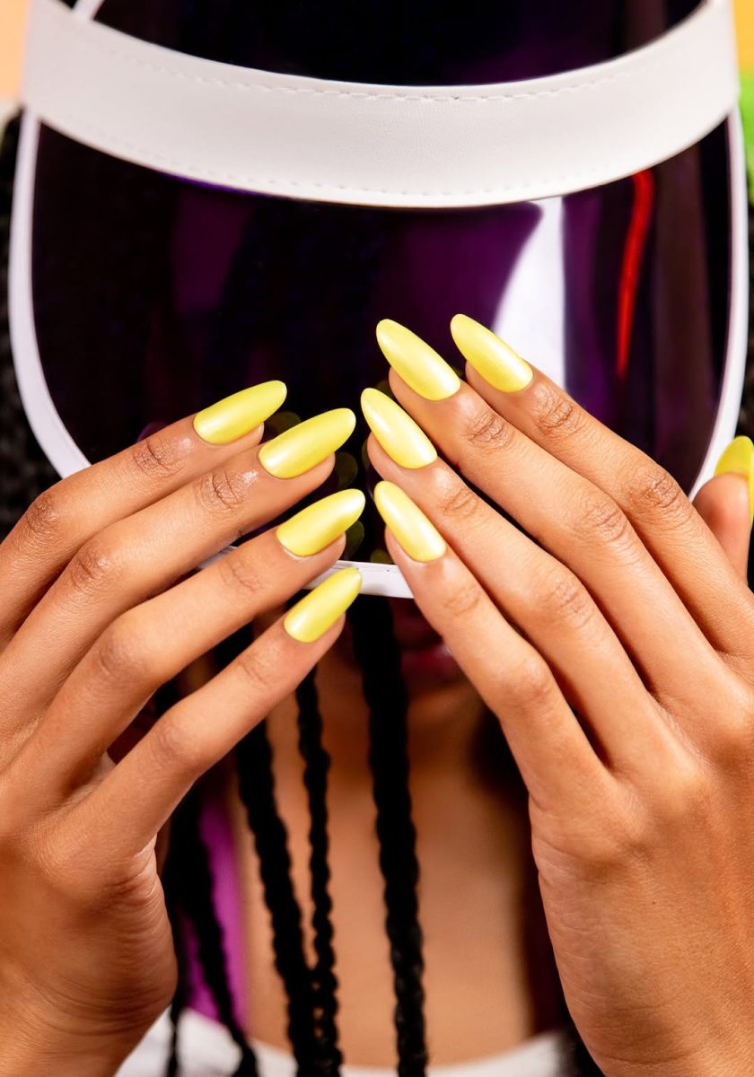 Entity Summer 2025 nail polish collection, yellow shade, a cap