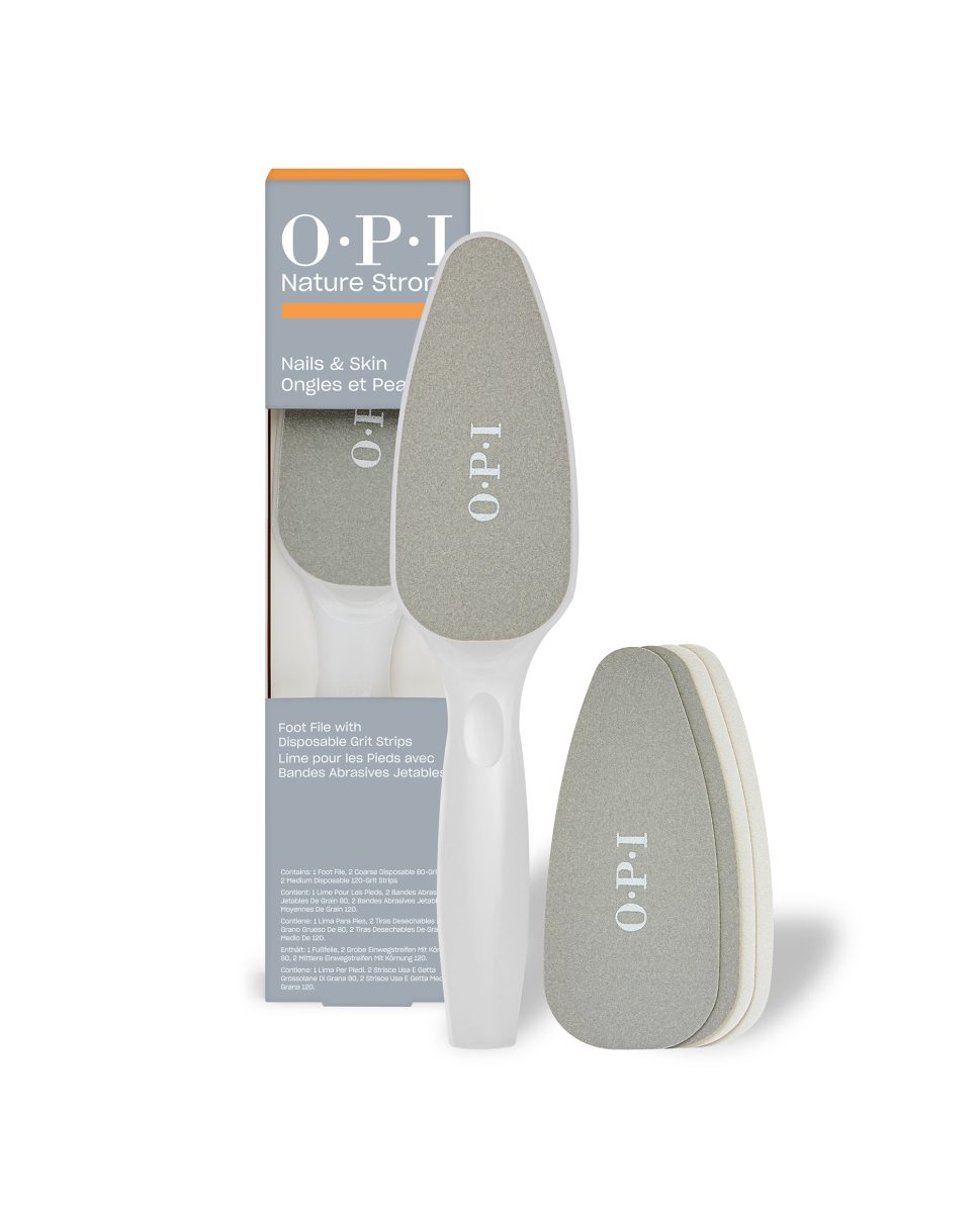 Dual Sided Foot File with Disposable Grit from OPI Nature Strong skincare set