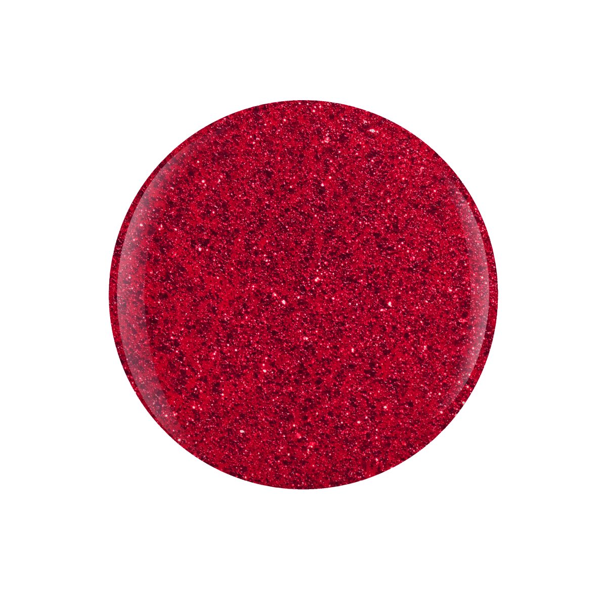 Poinsettia Stardust color swatch from Gelish Winter 2025 nail polish collection. Gelish Winter 2025 Floral Wonderland red color swatch.