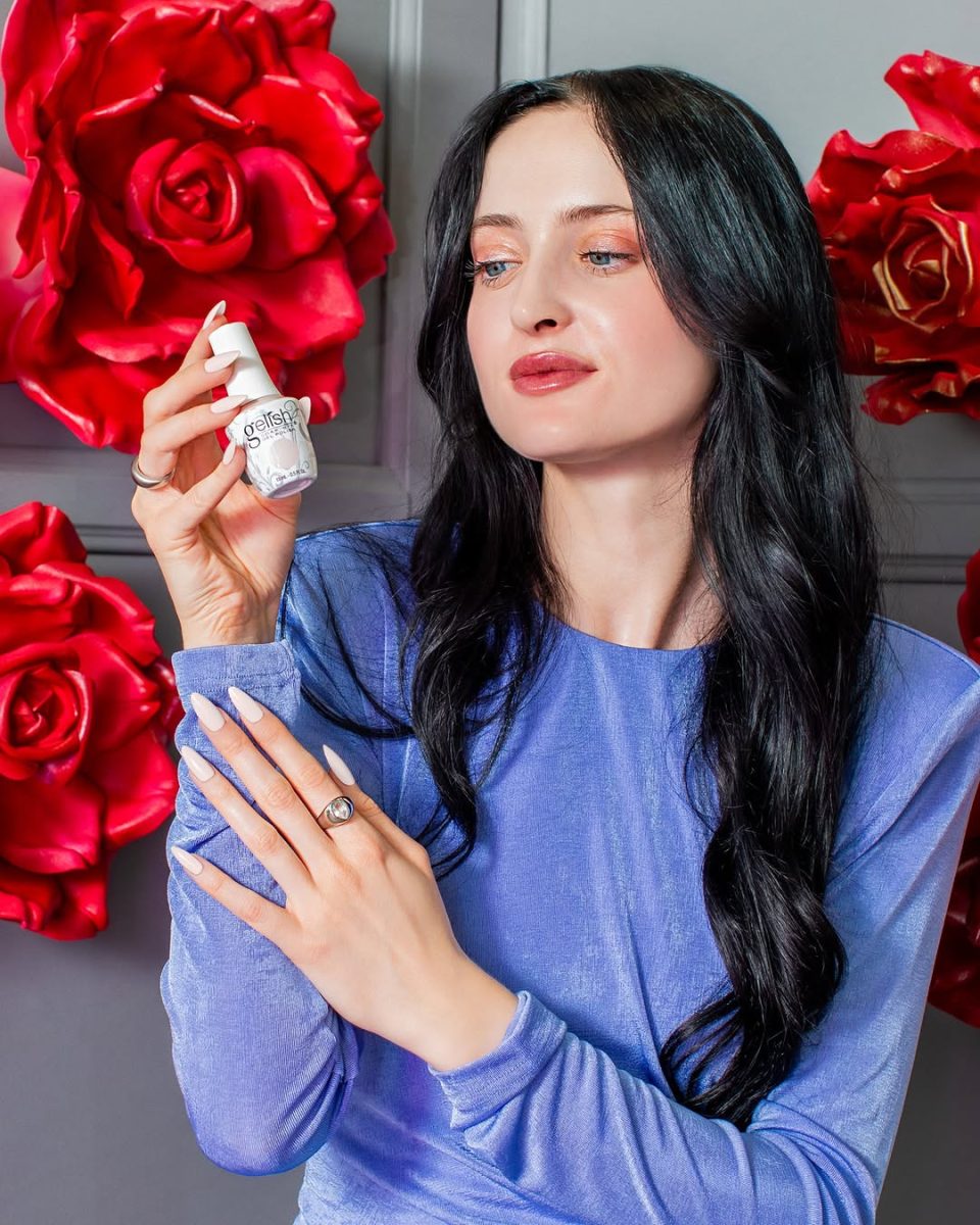 Gelish winter 2025 collection. Soft, sophisticated, and girly 🌸✨ Precious In Petals is a delicate vanilla shade that's perfect for holiday soirées or cozy winter vibes. Gelish nail polish. Gelish 2025 nail polish.