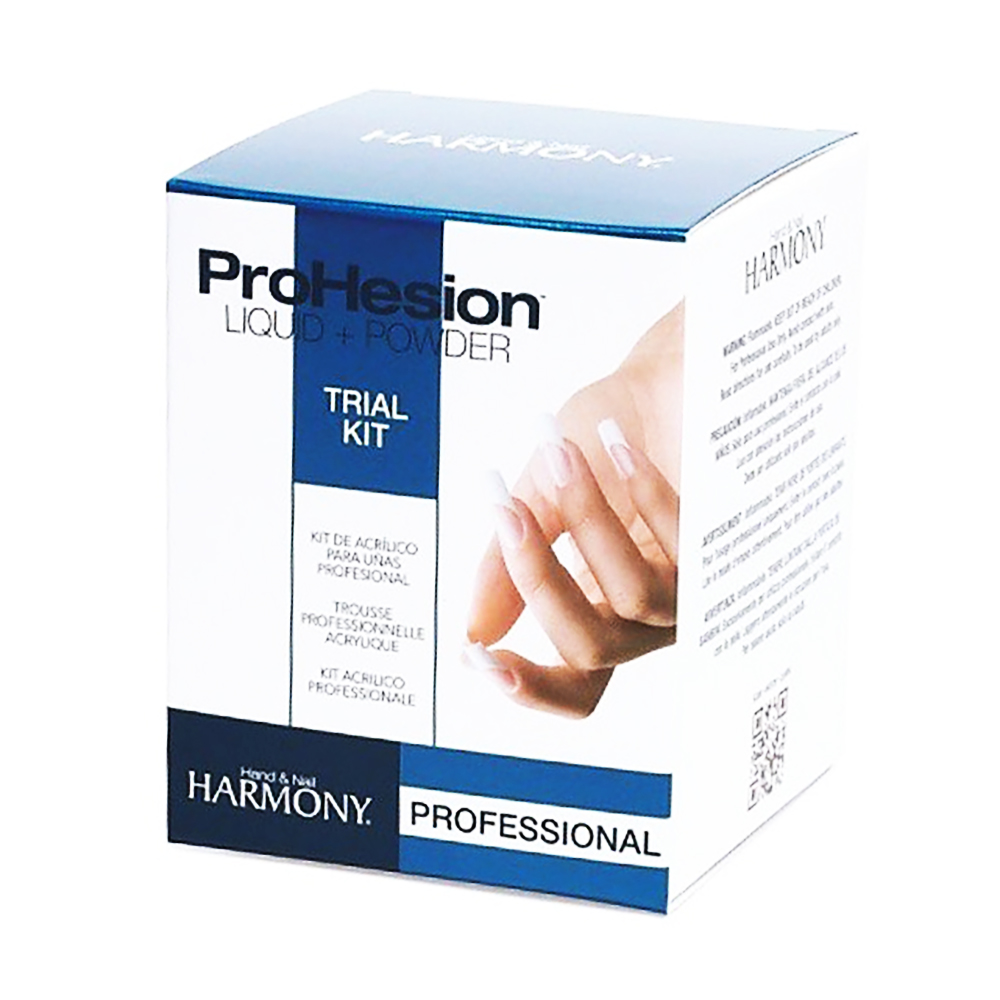 ProHension Acrylic Nail Trial Kit for beginners learning how to apply acrylic nails with professional-grade monomer and polymer.